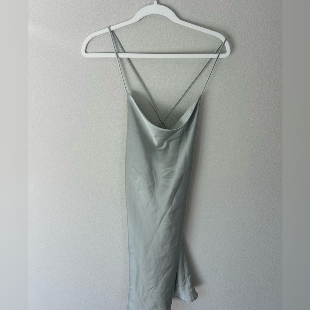 Pistachio Backless Slip Dress